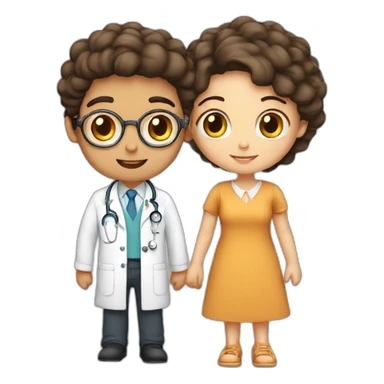 Jewish girl friendship with doctor Arabic boy sticker