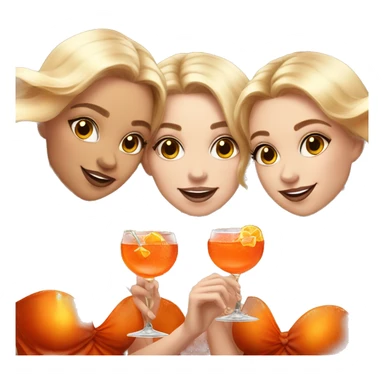 Three beautiful mermaids (light skin) drinking aperol sticker