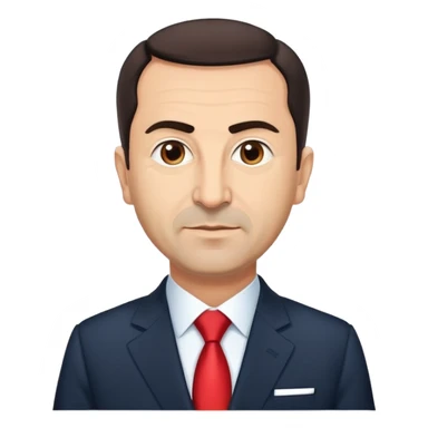 Turkish politician Ekrem İmamoğlu, Mayor of Istanbul, middle-aged man with short dark hair in a suit sticker