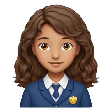 Quiero a una persona morena no tan morena , que sea una adolescente , que lleve uniforme escolar , con un pelo ondulado pero que sea negro castaño,pero no regido , pero que tenga una sonrisa suave, pero que este con un fondo blanco. Pero no tan ondulado tirando para liso y un poco largo sticker