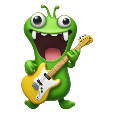 Happy slimy slug playing electric guitar sticker