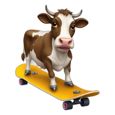 skateboard cow sticker