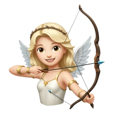 Romance - feeling of excitement associated with love - angel with arrow sticker