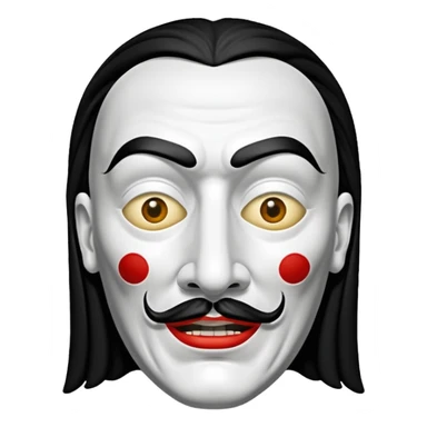 Money Heist, Dali mask (black-white), realistic sticker