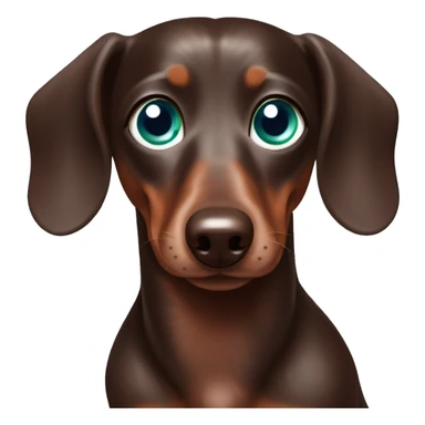 Chocolate dapple Dachshund with one blue eye and one green eye sticker