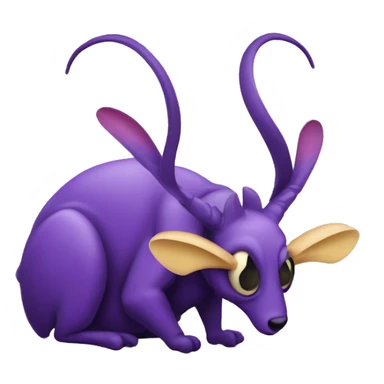 bug eating purple Aardvark sticker
