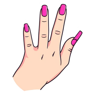 Pink Manicure brown hand  sticker
