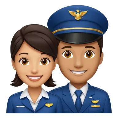female flight attendant working with her male colleague sticker