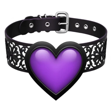 heart with purple gothic black lace choker sticker