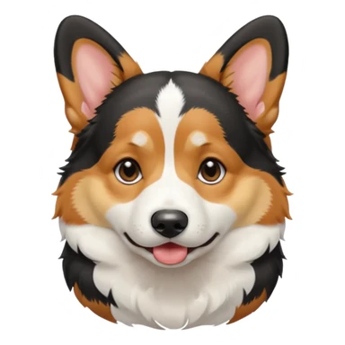  crying black tricolor corgi with no tail sticker