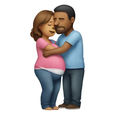 Man hugging pregnant woman sticker