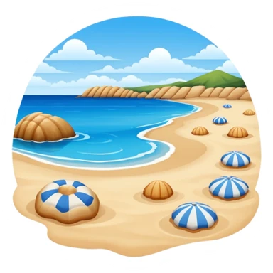 playa paisaje sin que sea un cuadro y que el cielo azul y la arena esten recortada sticker