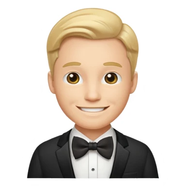 Gentleman bow tie emoji face sticker