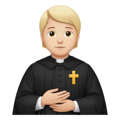 pregnant man with parted blonde middle hair  and dressed like a catholic priest  sticker