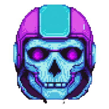futuristic cyberpunk pixel art icon, vivid neon colors purple magenta cyan, minimal expressive design, 32x32, centered, high contrast, transparent background, no text, suitable for dark background, requested by user symbol sticker