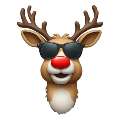 Red nose reindeer with sunglasses sticker