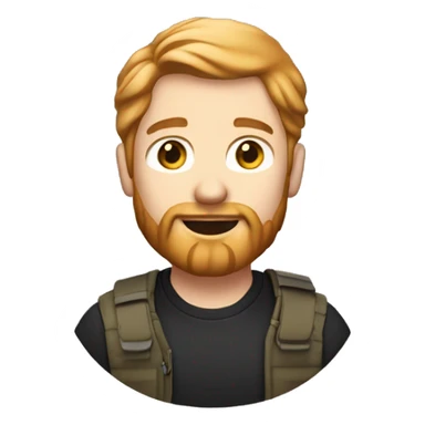 Male photographer with side parted strawberry blonde hair and a beard. sticker
