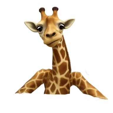 giraffe standing in the ocean befriending a half-bear-half-fish hybrid taking at the dinner table made out of a seashell. There is a teddy bear surfing in the background with a crab that likes money sticker