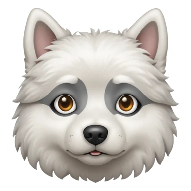 a white dog with a gray stain on one eye sticker