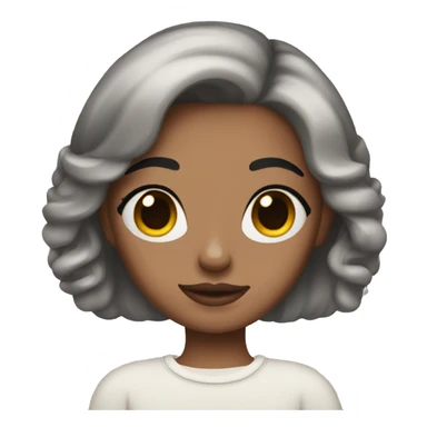 Girl with short white French tip nails  sticker