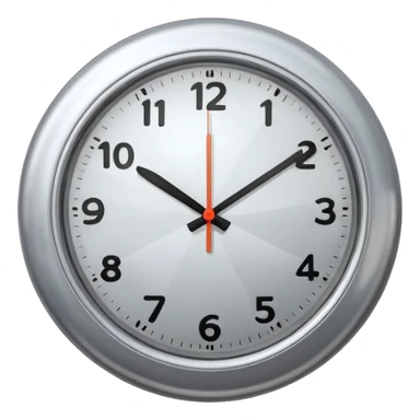 Create a round silver clock now. The time is 17:30 sticker