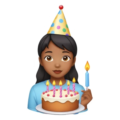 Black Asian girl, 17 years old birthday sticker
