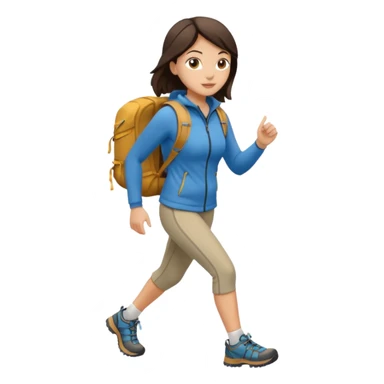 white brunette female hiking sticker