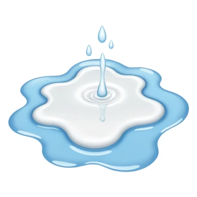 a small puddle of white liquid sticker
