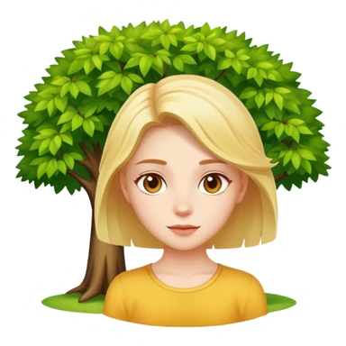 Girl under a tree in the sun sticker