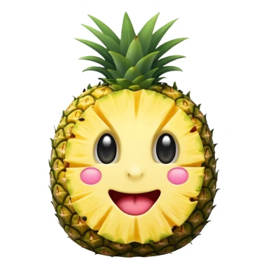half eaten pineapple sticker