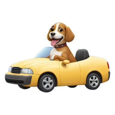 Dog riding a car sticker