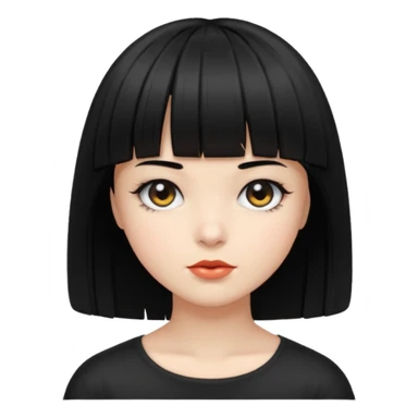 Blackeyes Girl with black bob hair and bang sticker