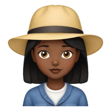 short black haired girl with hat sticker