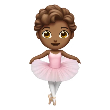white ballerina with brown hair, wearing a pink tutu sticker