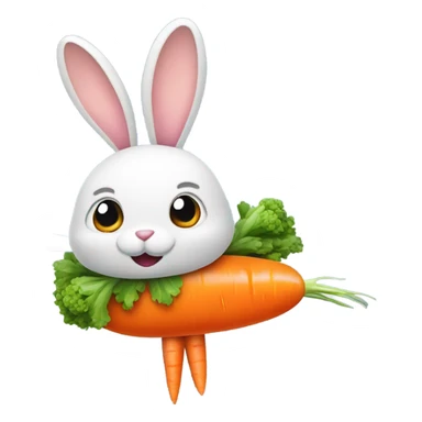 Rabbit flying on a carrot spaceship sticker