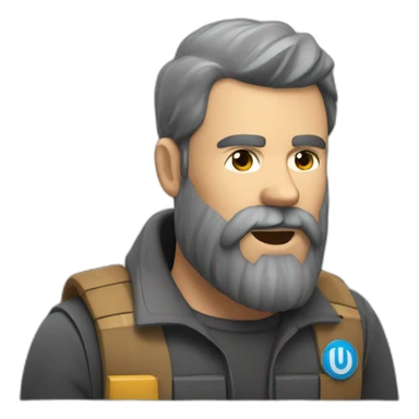 Un homme barbu avec de la dynamite sticker