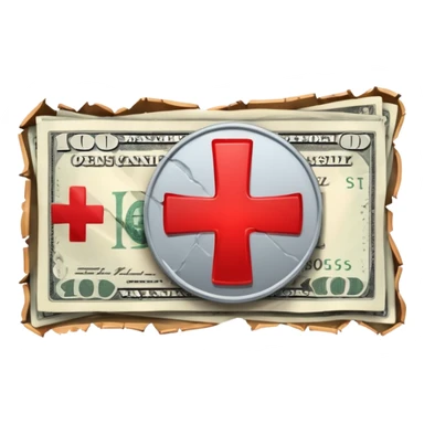 a money billet with a red cross through (x shape), like for free sticker