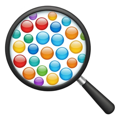 genera una lupa que este apuntando a solo 1 nicho dentro de varios nichos que hay en el mercado (HACIENDO QUE EN LA LUPA ESTE EL MAS IMPORTANTE) LA LUPA DEBE SER UNA LUPA REAL QUE ESTE VIENDO A VARIOS CIRCULOS DE DIFERENTES COLORES sticker