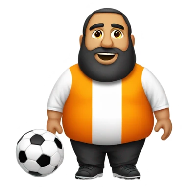 Very Fat arab man play soccer orange sticker