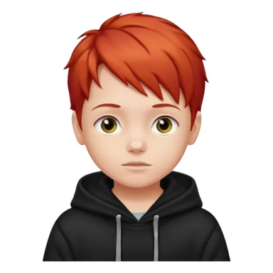 child with red hair and black hoodie sticker