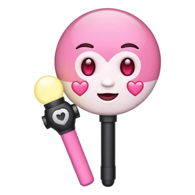 a fan emoji with heart eyes holding light stick sticker