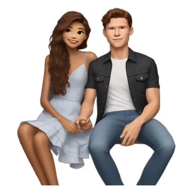 Zendaya and Tom Holland having a date sticker