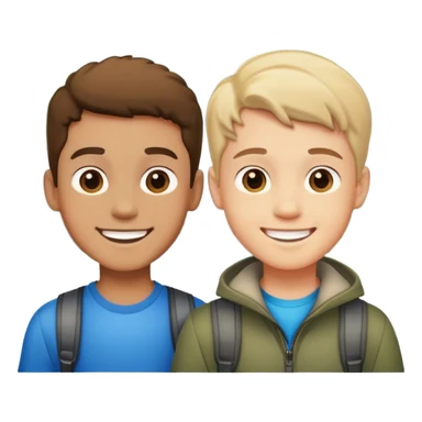 smiling boys in the outdoors sticker