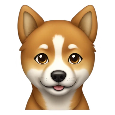Cute Shiba-dog Accompanied by a middle age woman with brown and curly hair sticker
