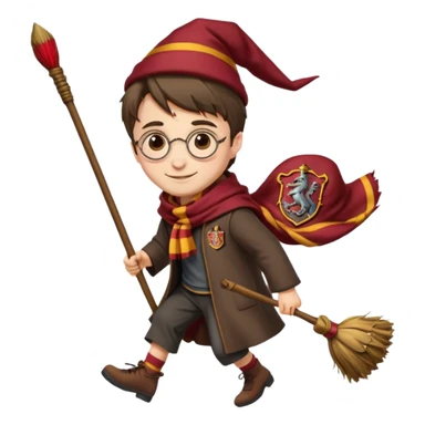 Harry potter riding a broomstick sticker