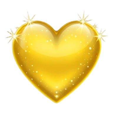 yellow heart with a golden sparkle sticker