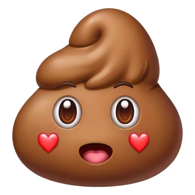 Cute Poop emoji with hearts sticker