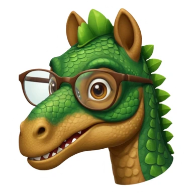 Dinosaur with glass on in a horse sticker