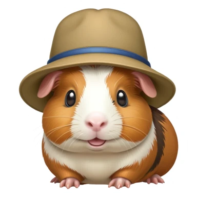 guinea pig wearing a hat sticker