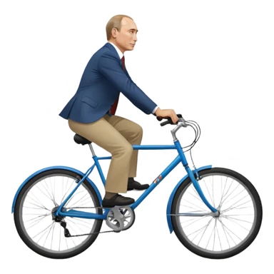 Vladimir Putin riding a bicycle from side view sticker